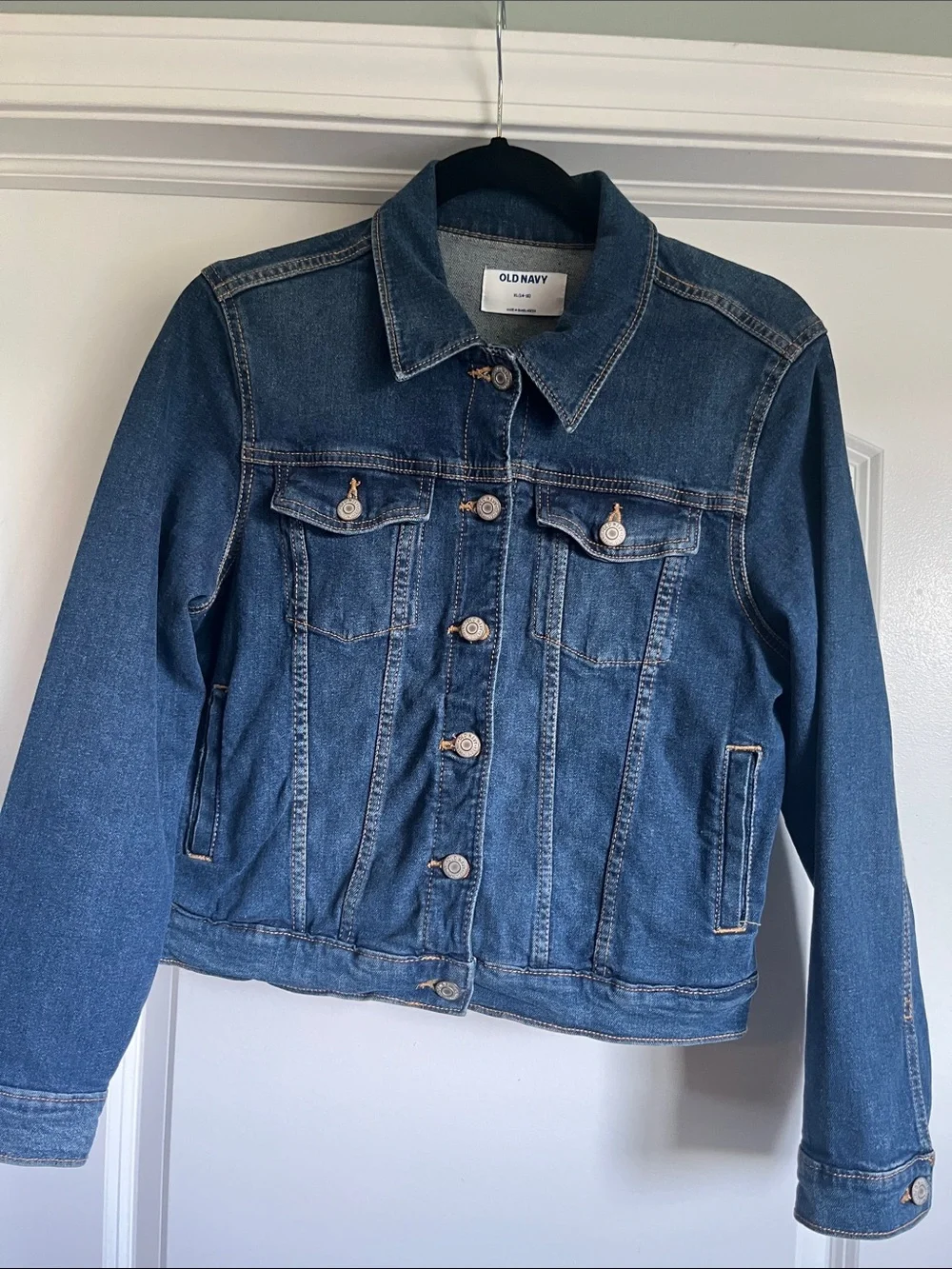 Old Navy Medium Blue Denim Jacket with Button Front